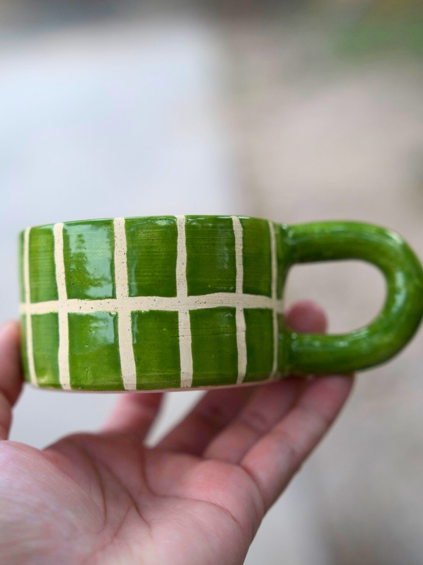 Light Green Geometric Mug