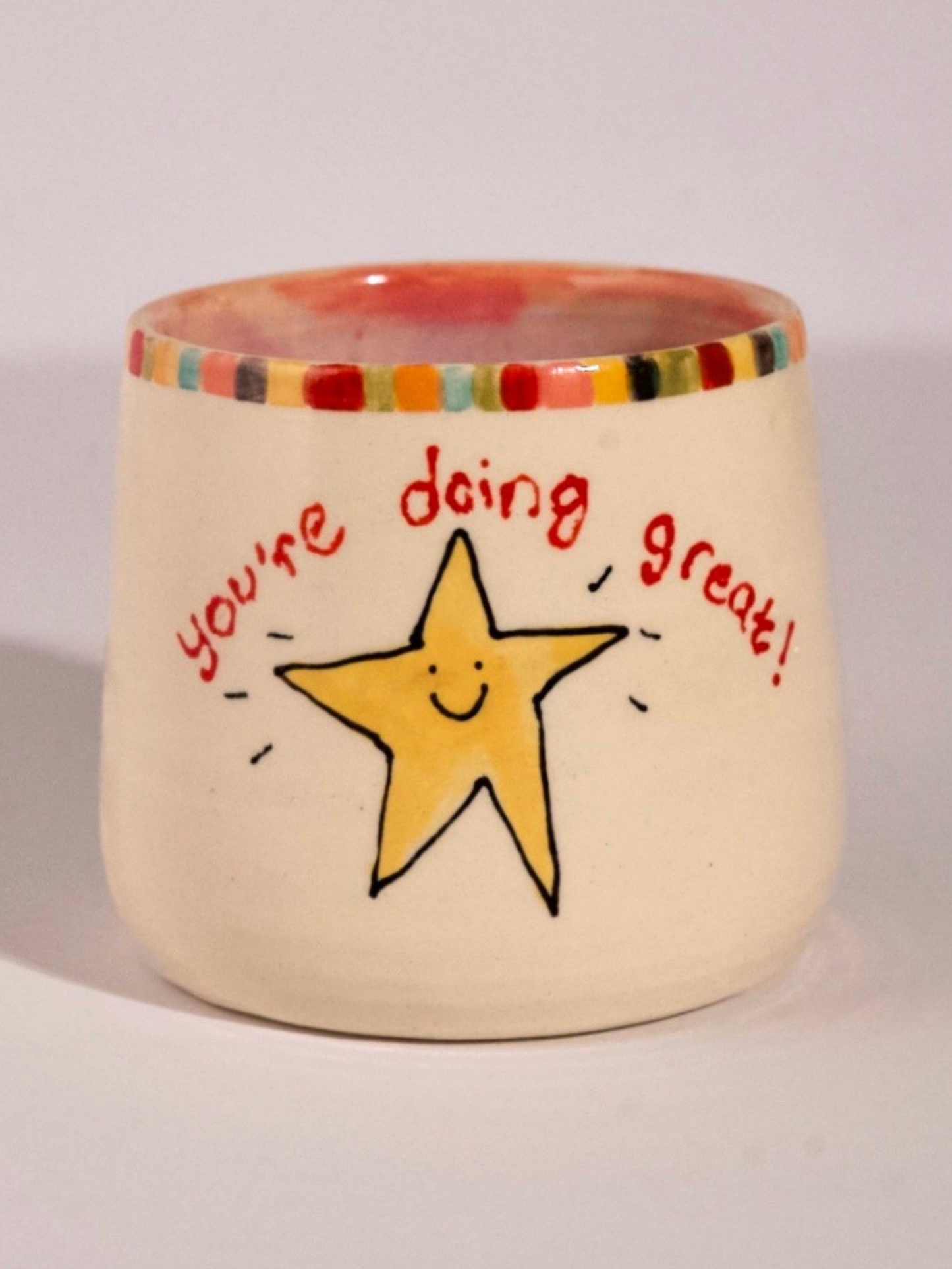 Happy Stars Whimsical Ceramic Cup