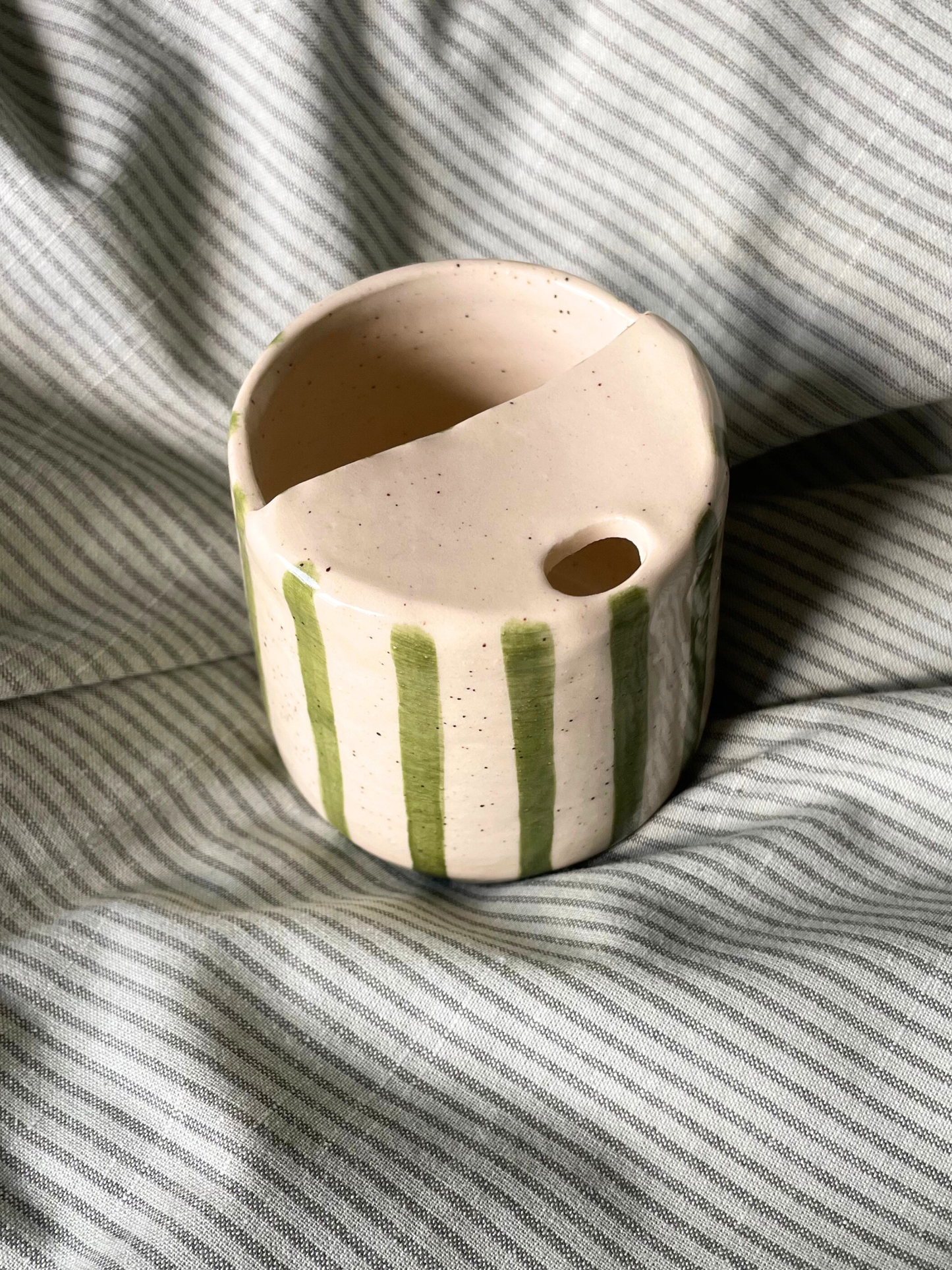 Green Stripe Travel Mug