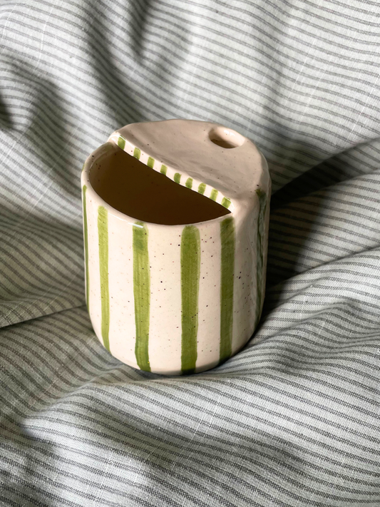 Green Stripe Travel Mug