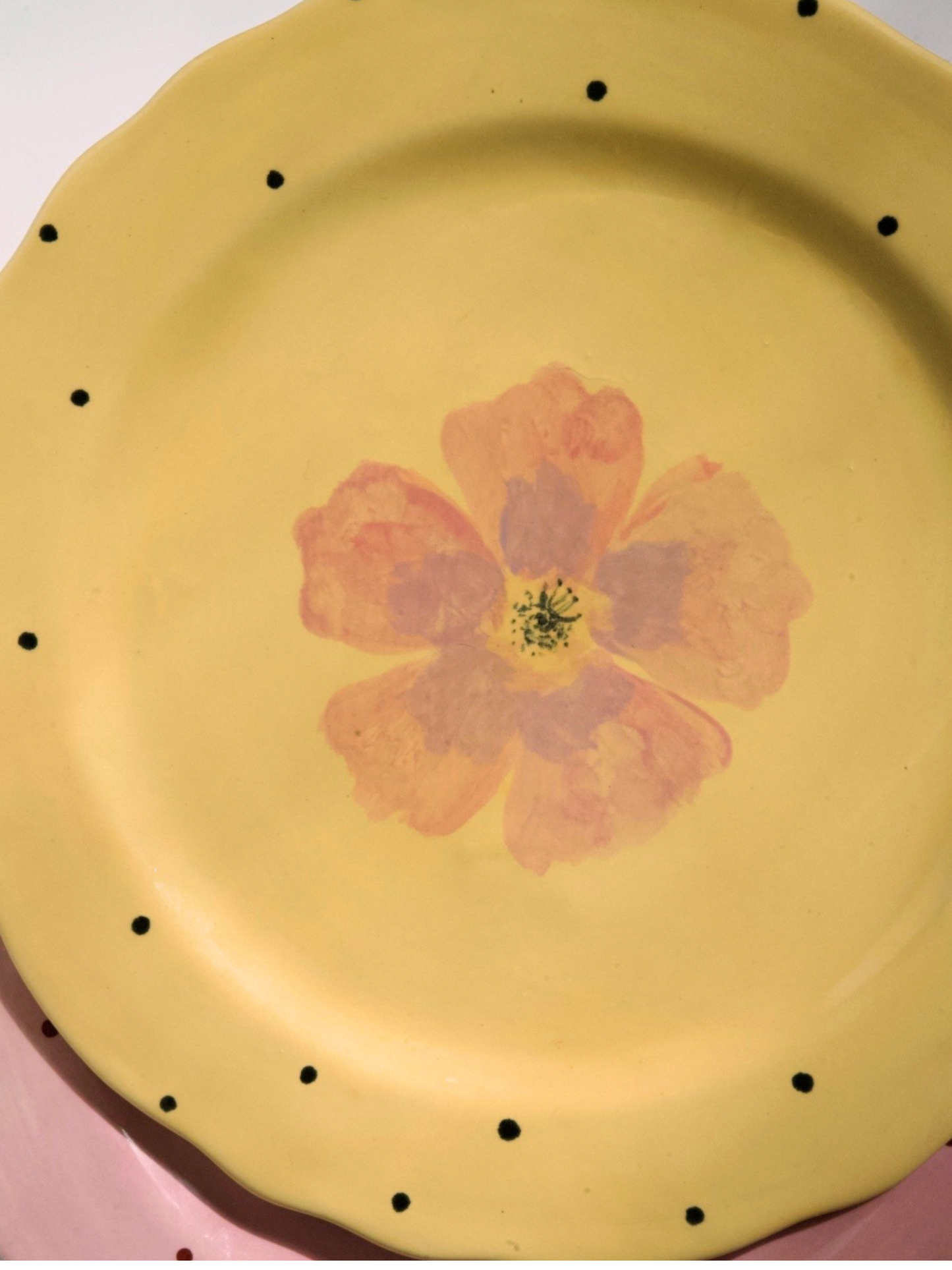 Floral Polka Dot Dinner Plate (11")
