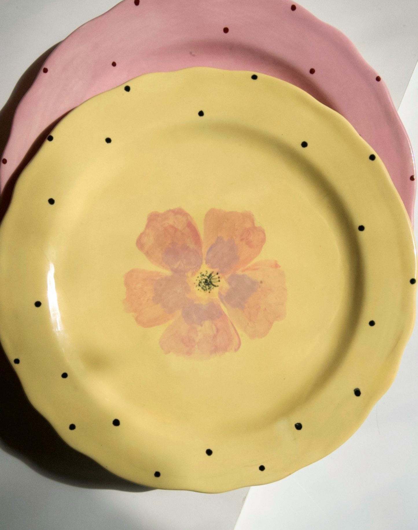 Floral Polka Dot Dinner Plate (11")