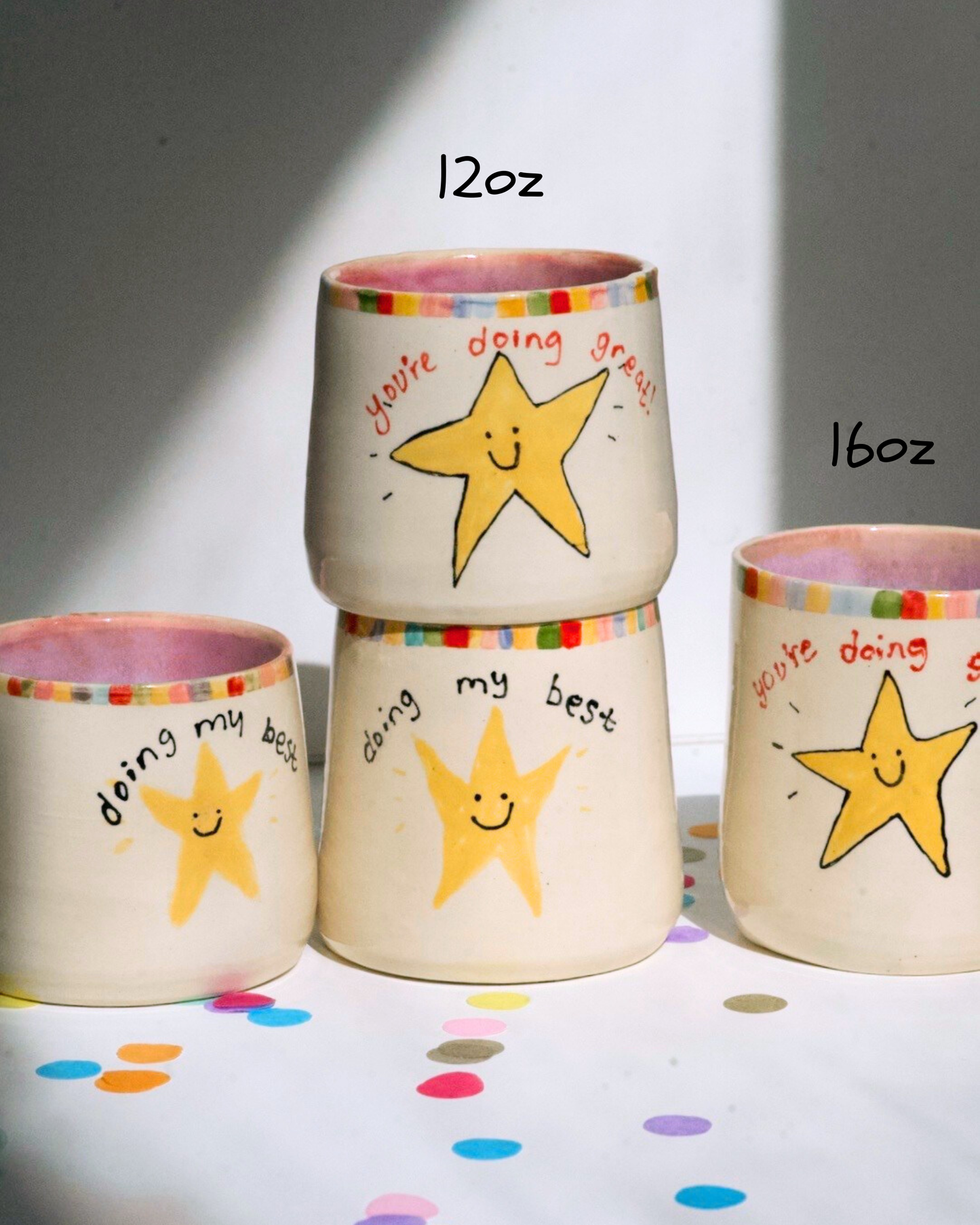 Happy Stars Whimsical Ceramic Cup (ALMOST SOLD OUT)