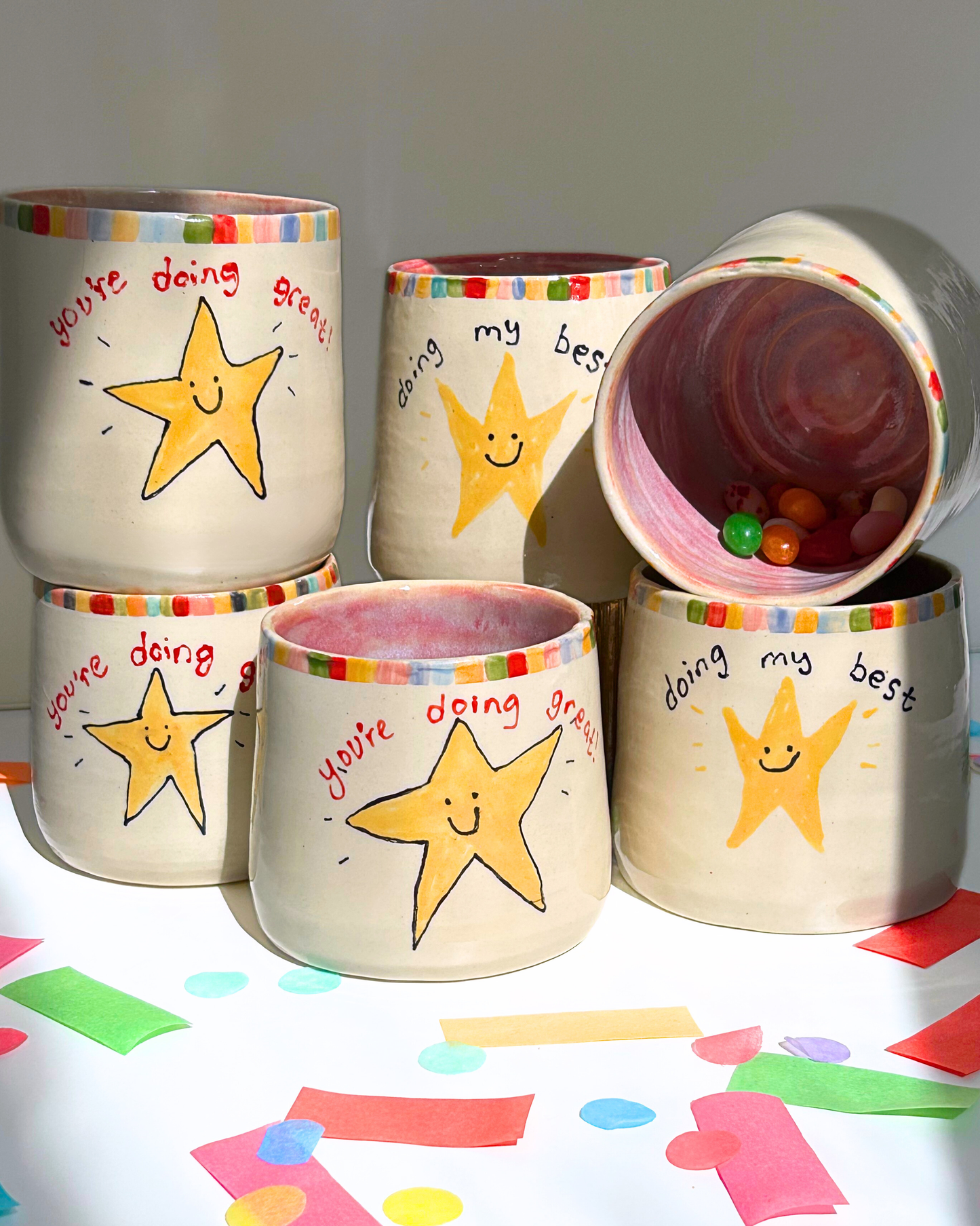 Happy Stars Whimsical Ceramic Cup (ALMOST SOLD OUT)