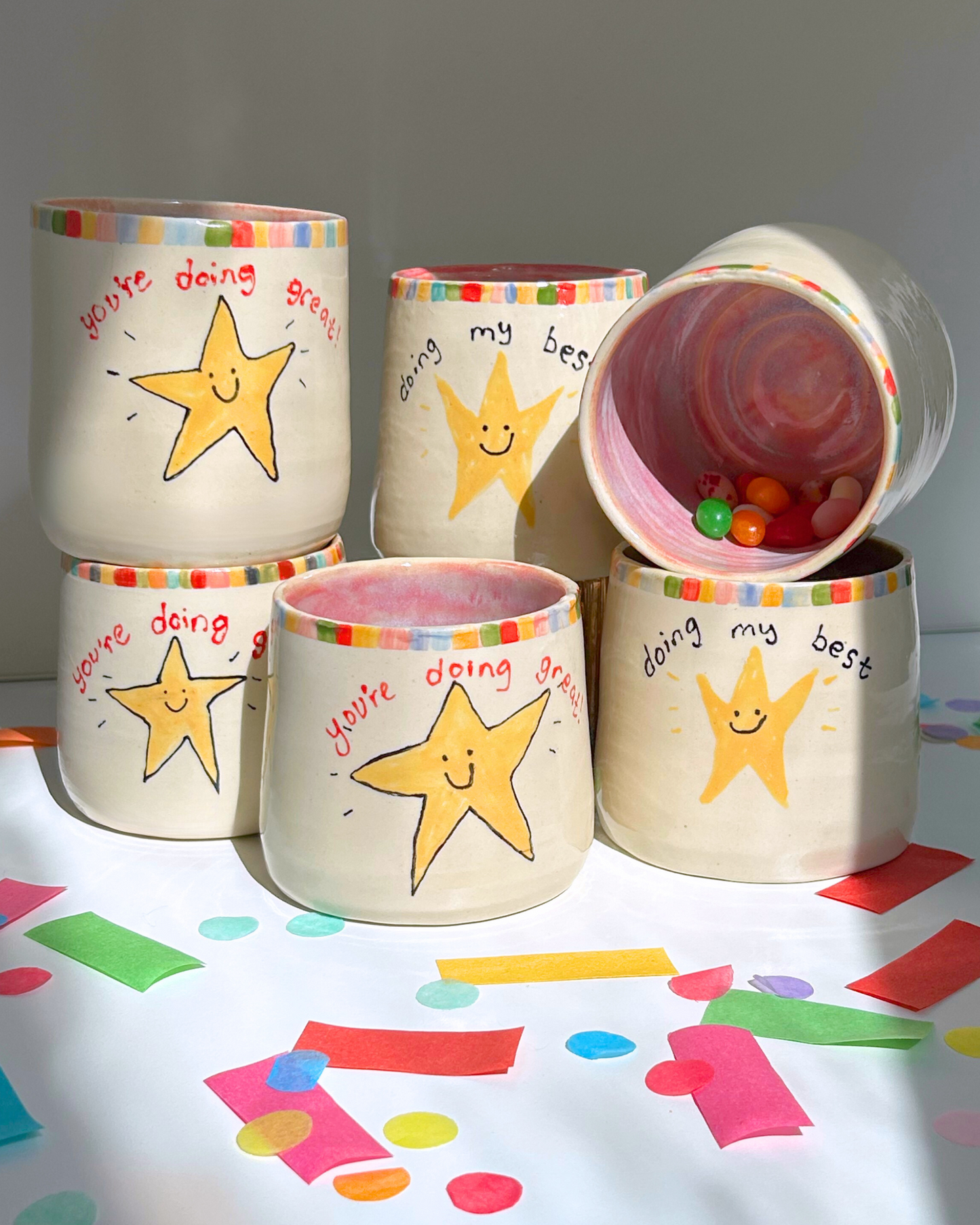 Happy Stars Whimsical Ceramic Cup (ALMOST SOLD OUT)