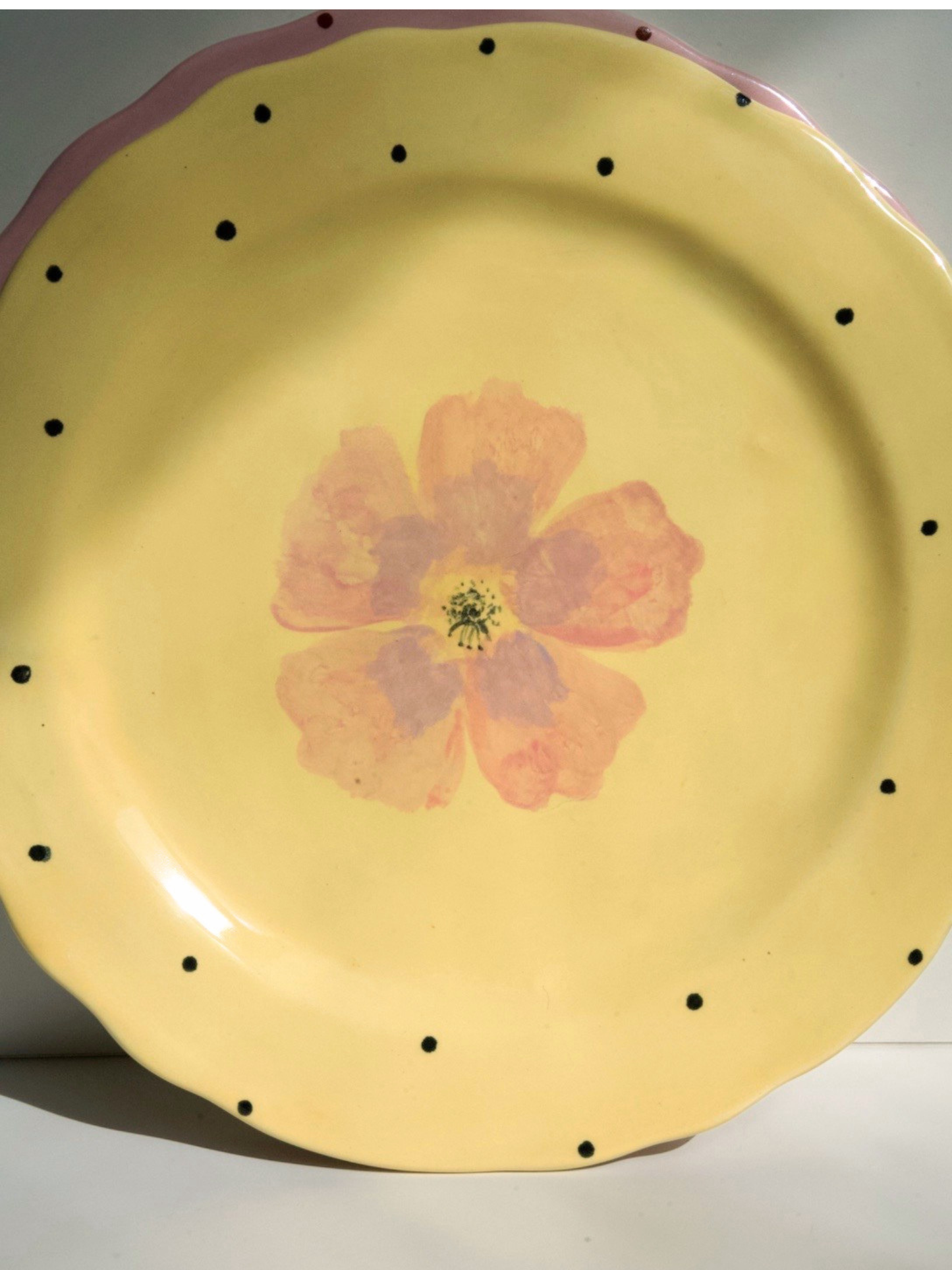 Floral Polka Dot Dinner Plate (11")