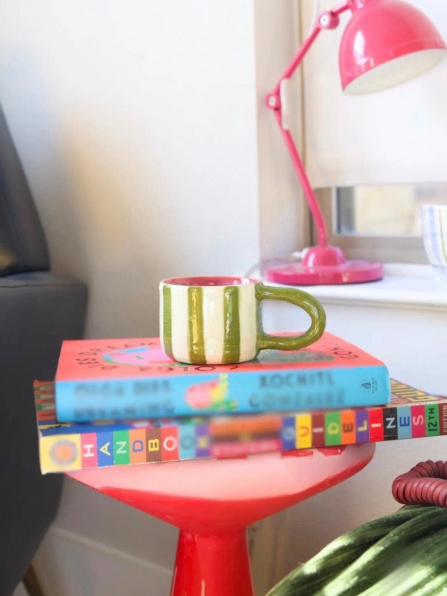 Green/Pink Striped Mug