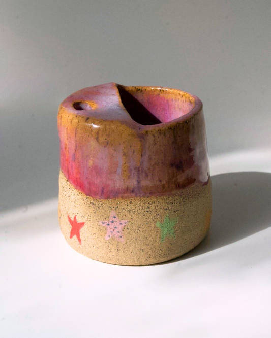 Pink Star Drip Travel Mug