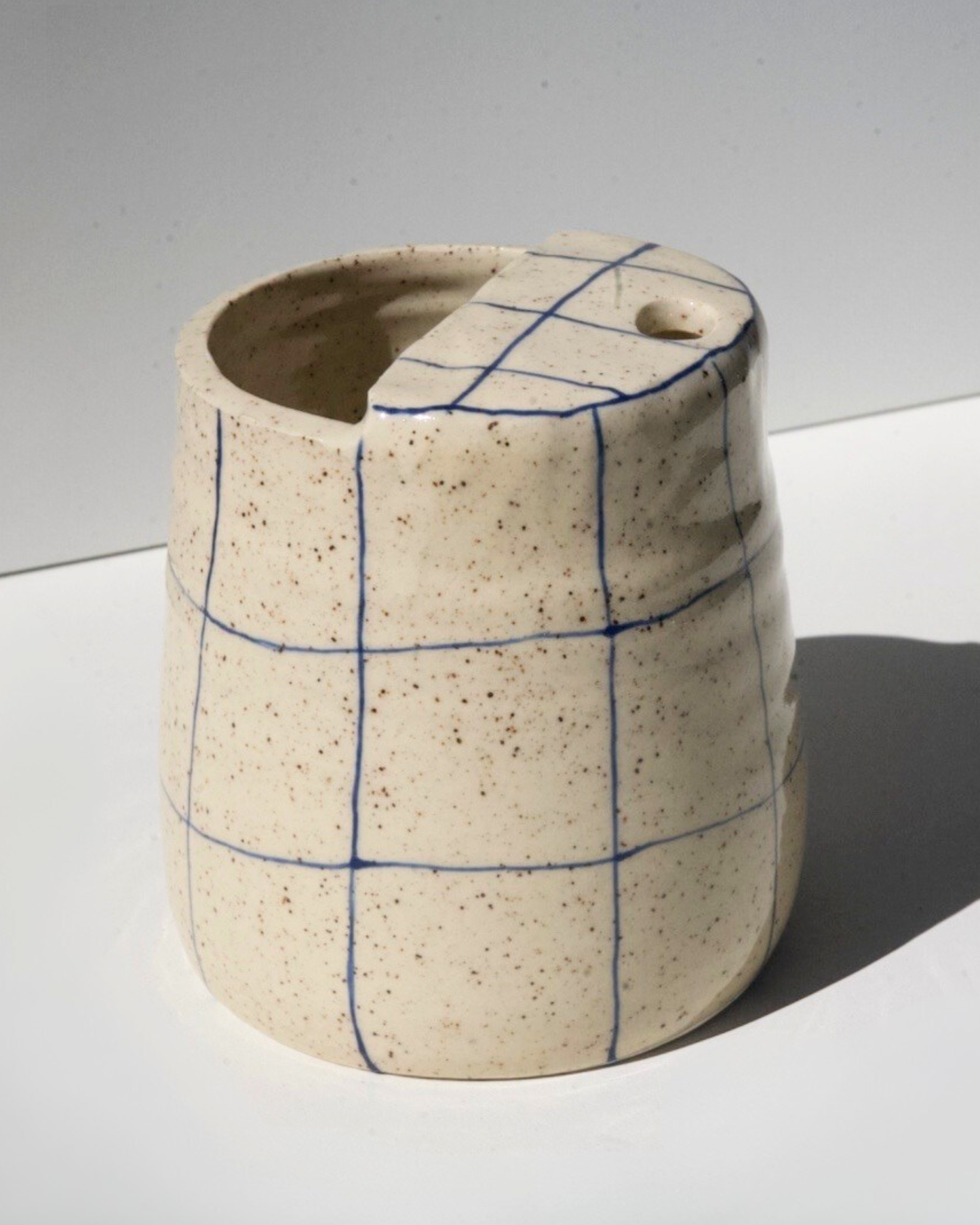 Blue Stripe Grid Tumbler (16oz)