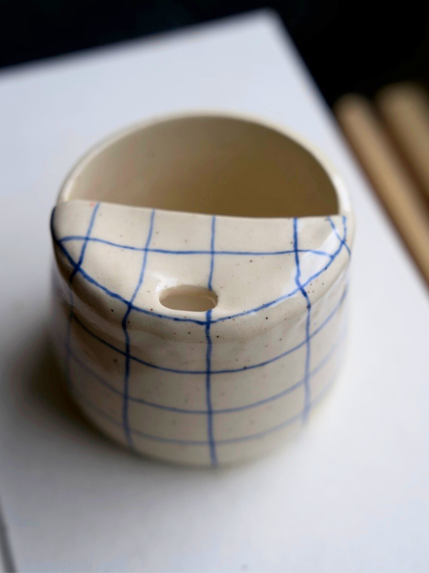 Blue Grid Travel Mug (12oz)