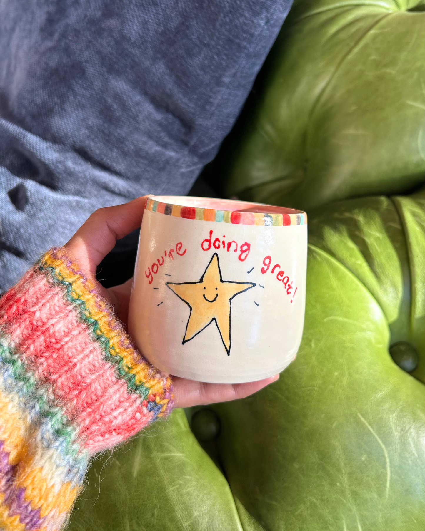 Happy Stars Whimsical Ceramic Cup (ALMOST SOLD OUT)