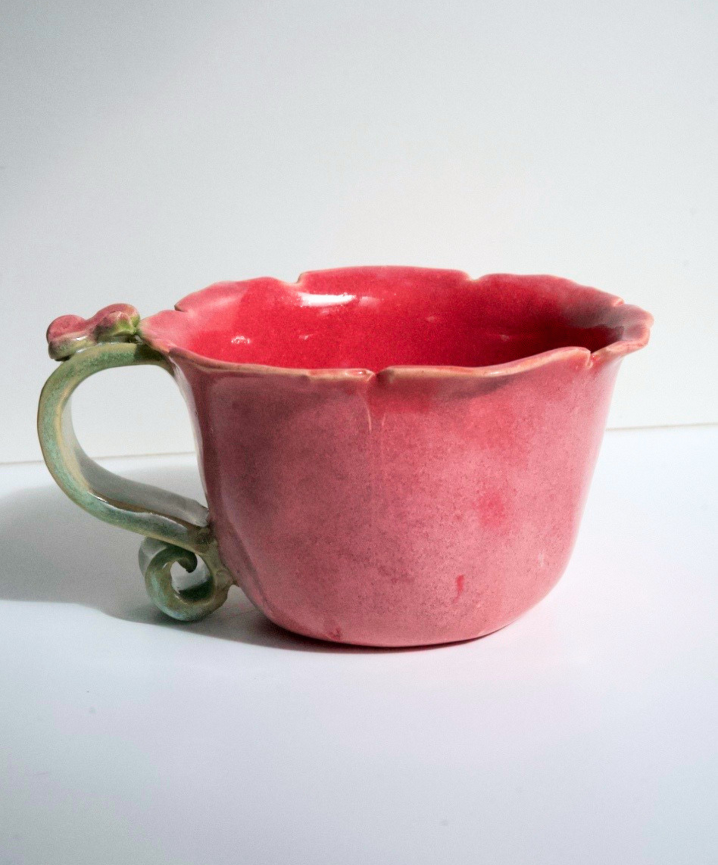 Hand Sculpted Flower Mug